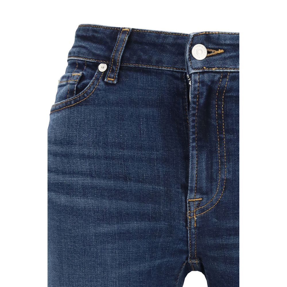 7FOR Blue Cotton Bootcut Jeans