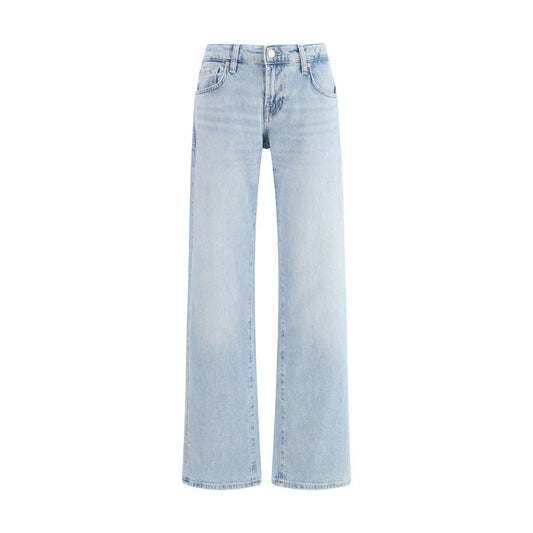 7FOR Blue Cotton Straight-Leg Jeans