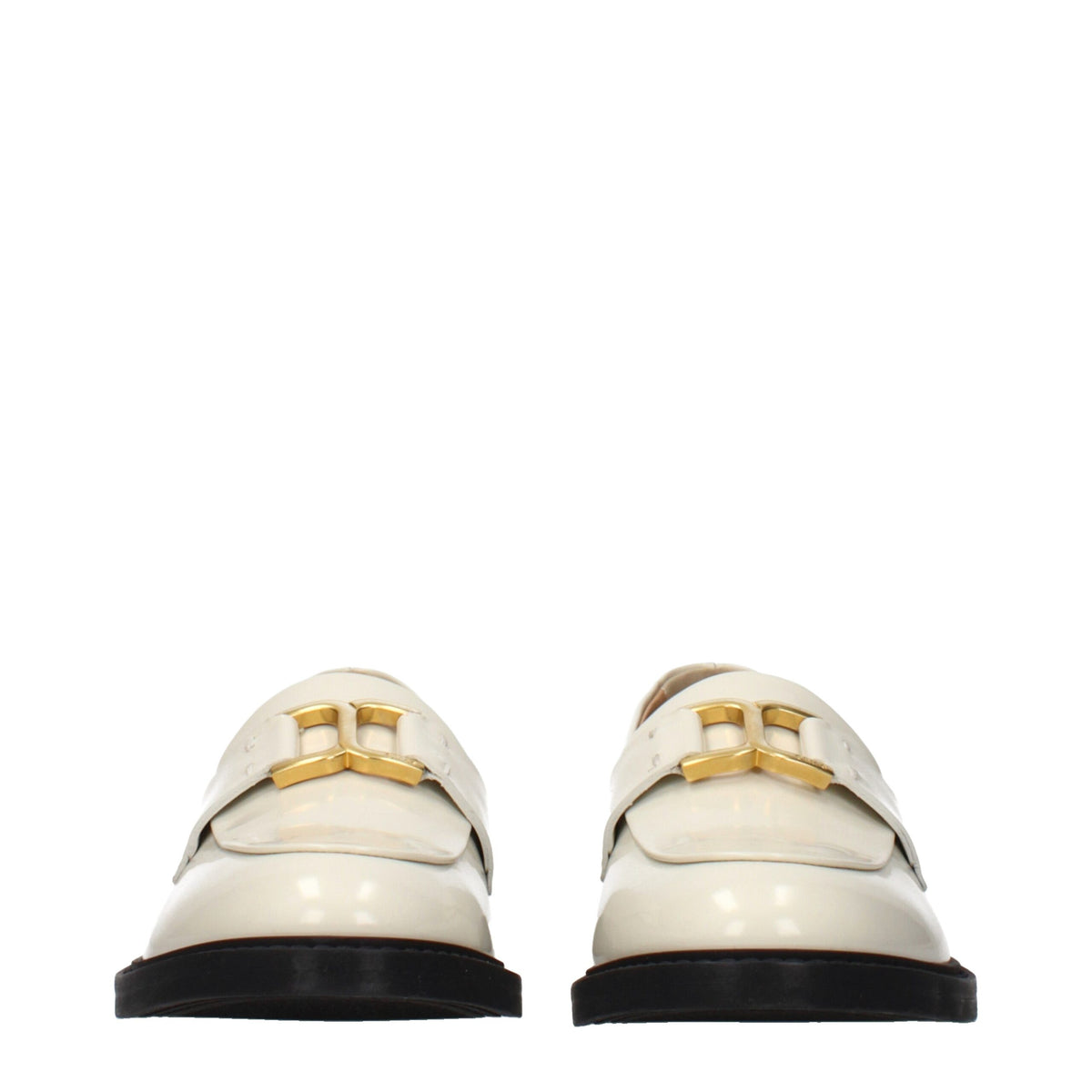Chloé Beige Leather Slip-On Loafers