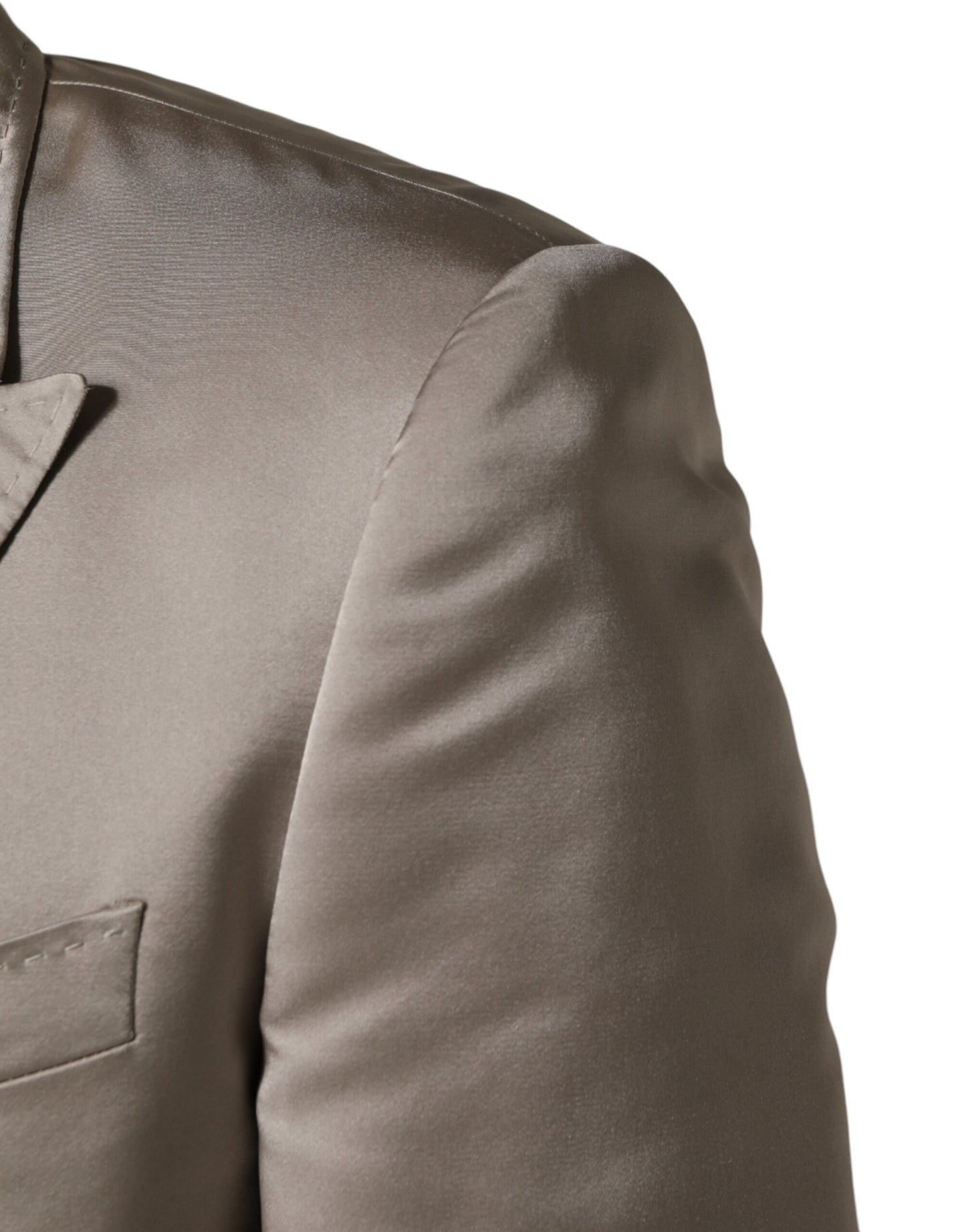 Dolce & Gabbana Beige Silk Single Breasted Jacket Men Blazer