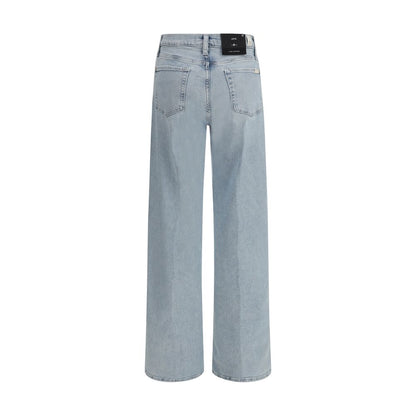 7FOR Blue Cotton Relaxed Fit Jeans
