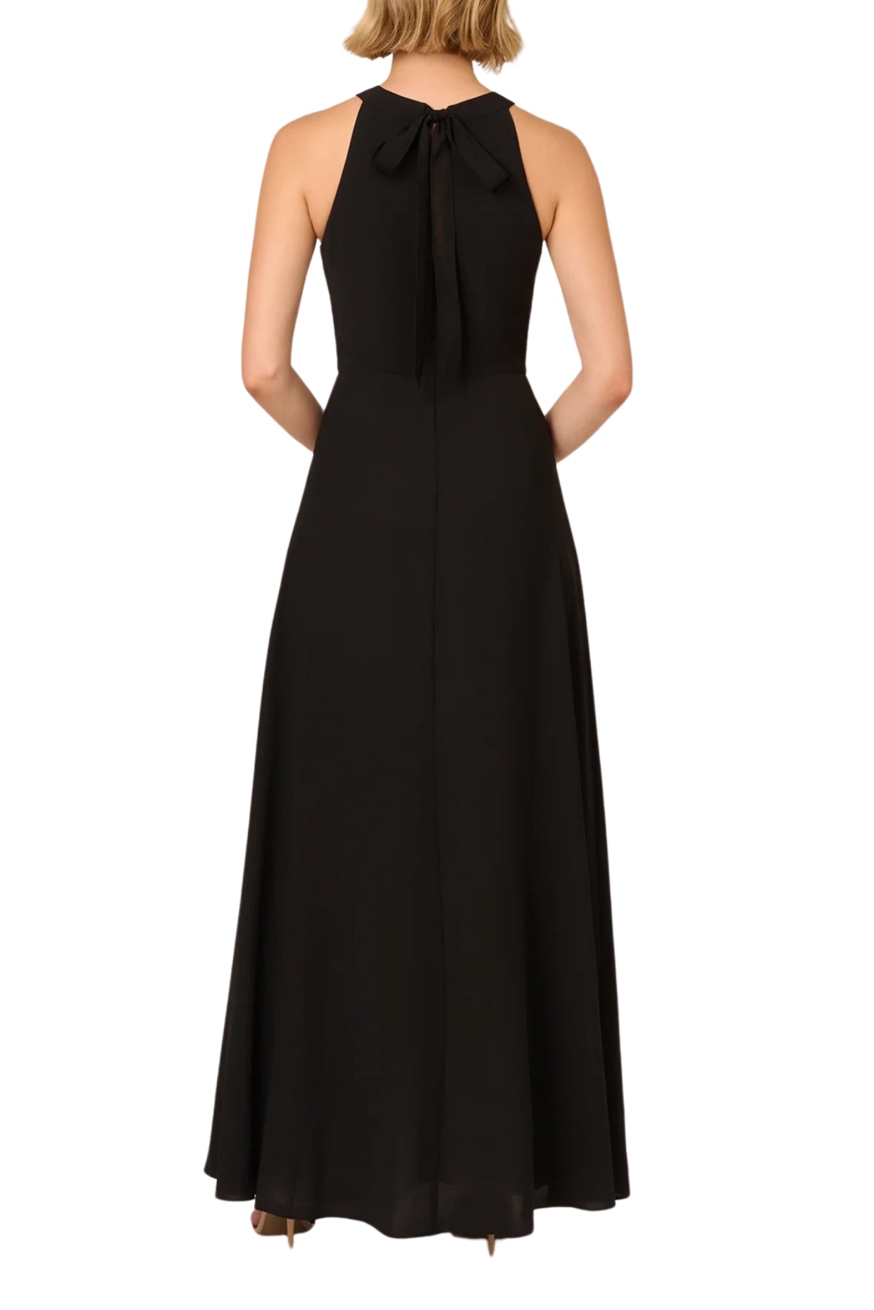 Adrianna Papell Halter Crepe Overlay Wide Leg Jumpsuit-1