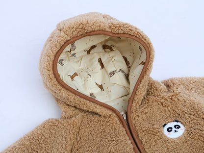 MyKids-USA Unisex Plush Hoodie Coat Outfit Wearing-4