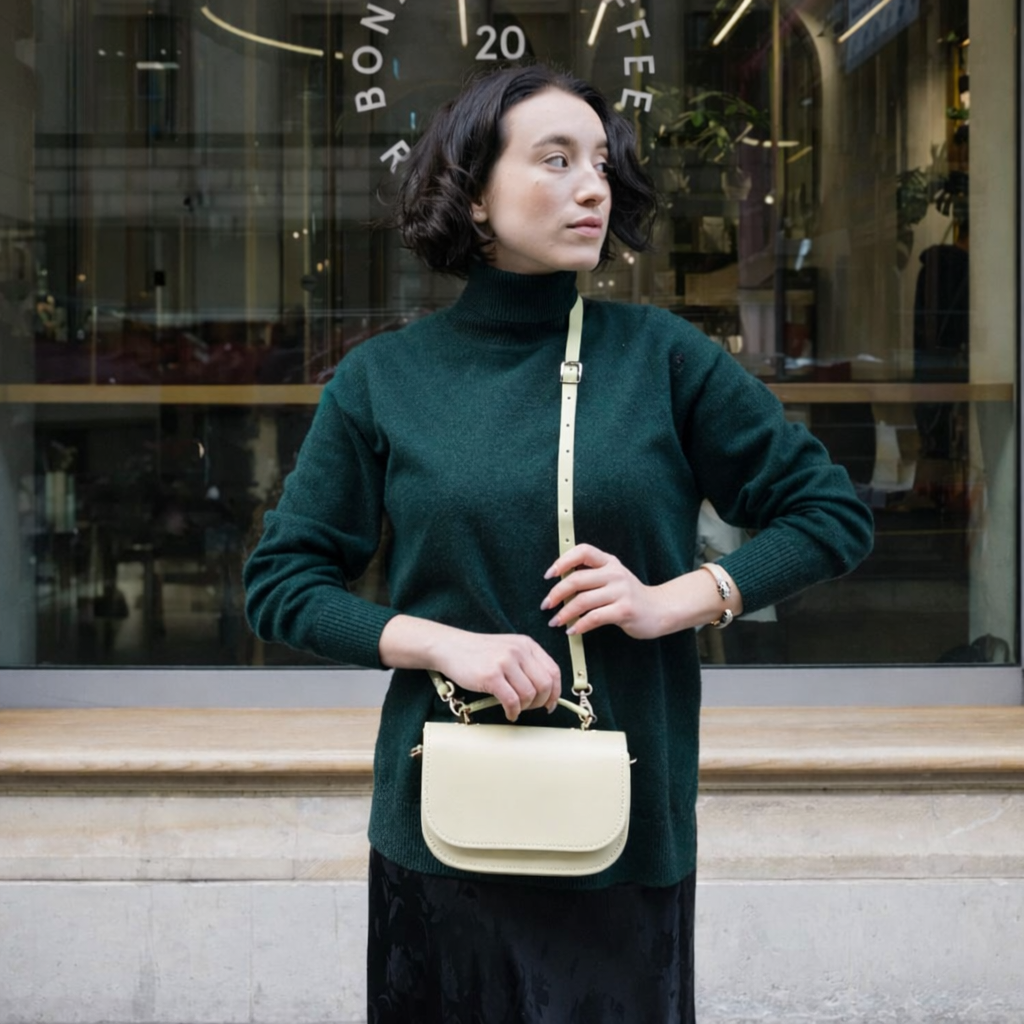 Aura Handmade Leather Bag - Cream-1