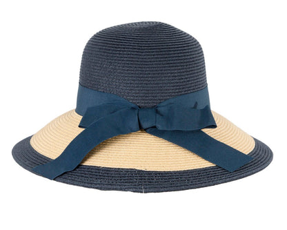 Navy Natural Wide Brim Summer Hat-5