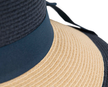 Navy Natural Wide Brim Summer Hat-4