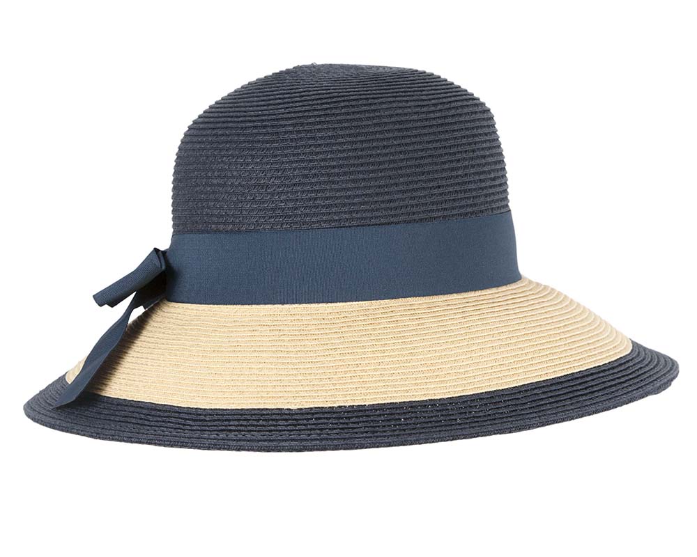 Navy Natural Wide Brim Summer Hat-3
