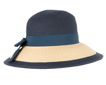 Navy Natural Wide Brim Summer Hat-3