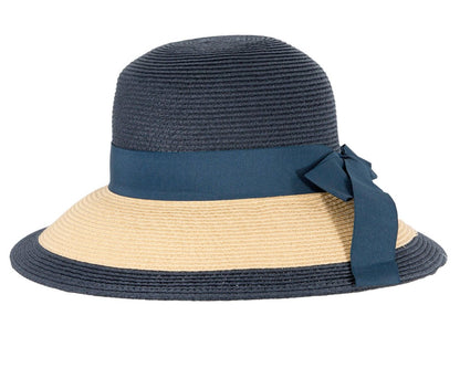 Navy Natural Wide Brim Summer Hat-2