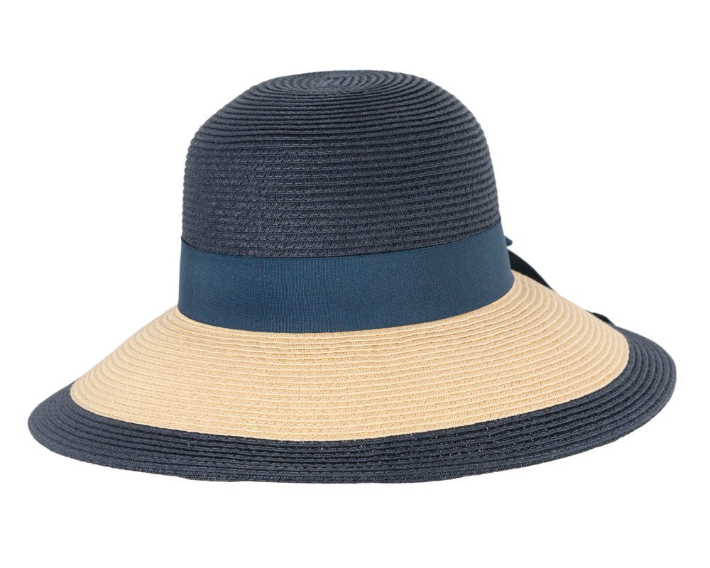 Navy Natural Wide Brim Summer Hat-1