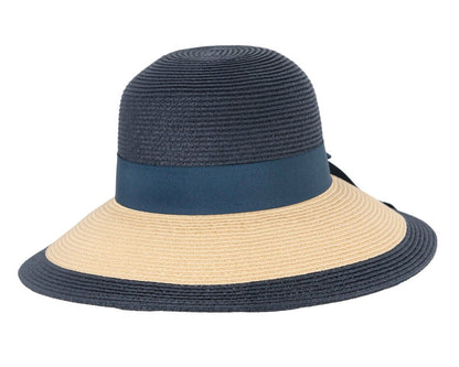Navy Natural Wide Brim Summer Hat-1