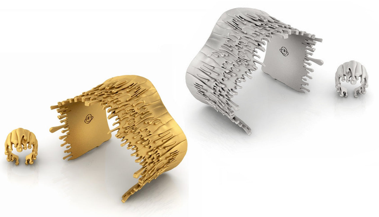 Antonio Wehrli Gravity Paint Drip Ring: Art into Jewelry-Sterling Silver