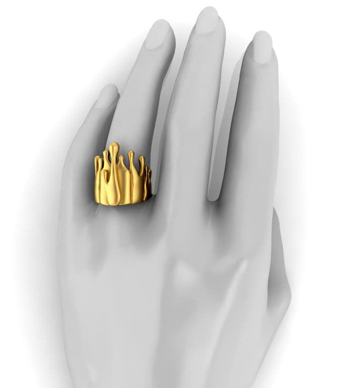 Antonio Wehrli Gravity Paint Drip Ring: Art into Jewelry-Sterling Silver