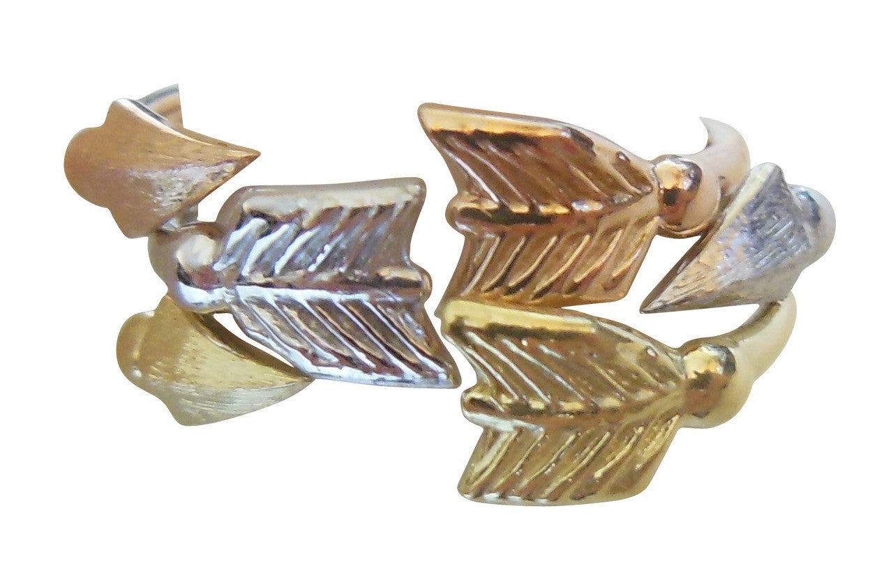Custom Design: Arrow Stacking Rings- Sterling Silver with 18K: White, green, rose, yellow