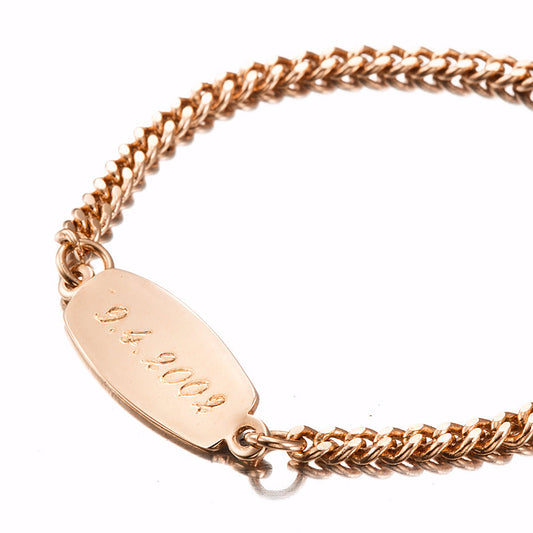 18ct Heavy Rose Gold Plated Baby ID Bracelet with Parrot Clasp - USA Made-0