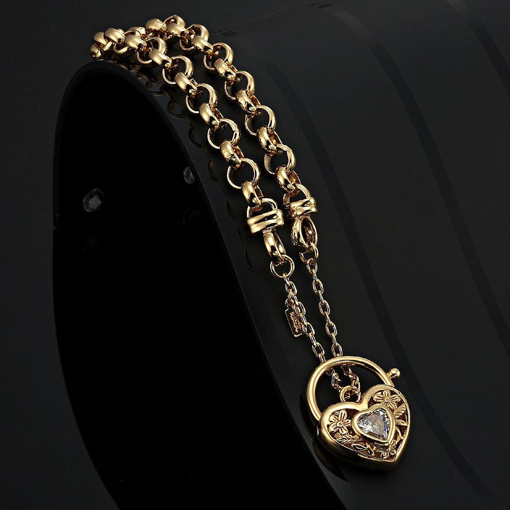 18ct Heavy Yellow Gold Plated 6mm Belcher Chain Bracelet with a Filigree Locket - USA Made-2