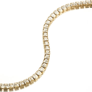 18ct Heavy Yellow Gold Plated Tennis Bracelet Made with SWAROVSKI® Crystals - USA Made-1