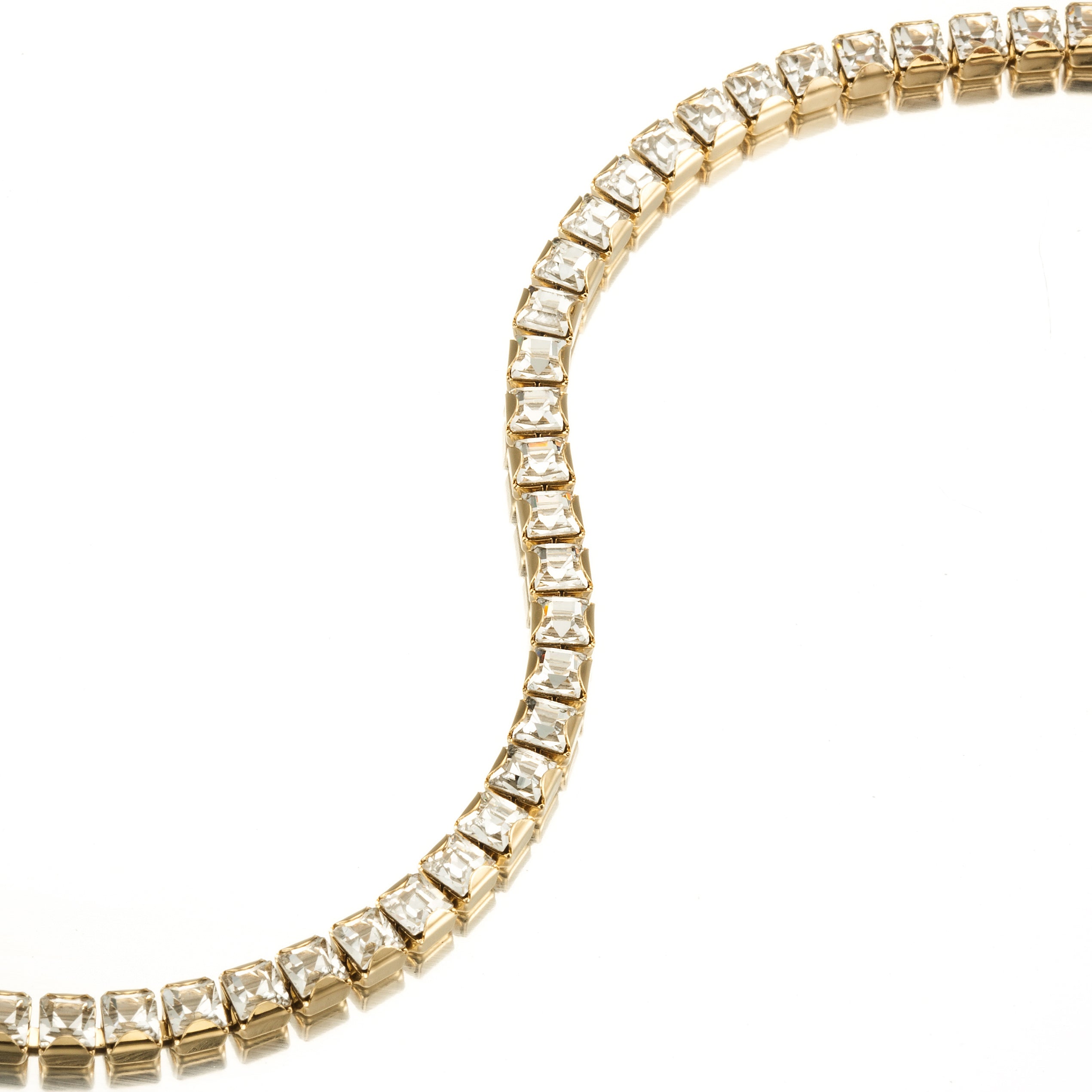18ct Heavy Yellow Gold Plated Tennis Bracelet Made with SWAROVSKI® Crystals - USA Made-1