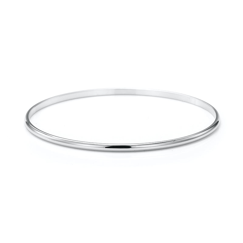 Heavy 925 Sterling Silver Plated Plain 3mm Bangle - USA Made-2