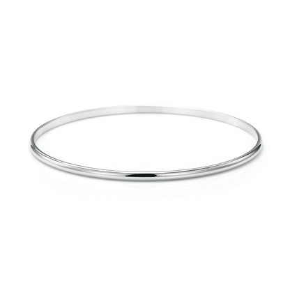 Heavy 925 Sterling Silver Plated Plain 3mm Bangle - USA Made-2