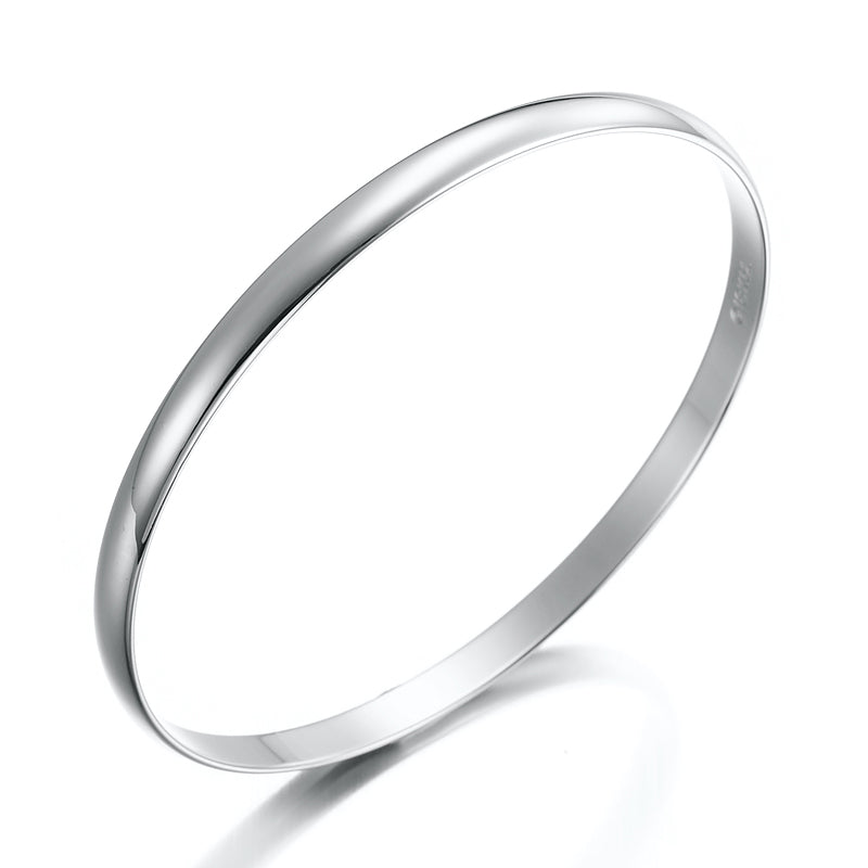 925 Sterling Silver Plated 5mm Plain Bangle - USA Made-1