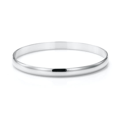 7mm Wide 925 Sterling Silver Plated Plain Bangle - USA Made-2