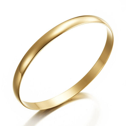 18ct Heavy Yellow Gold Plated Women's Plain Bangle - USA Made-2
