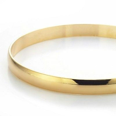 18ct Heavy Yellow Gold Plated Women's Plain Bangle - USA Made-4