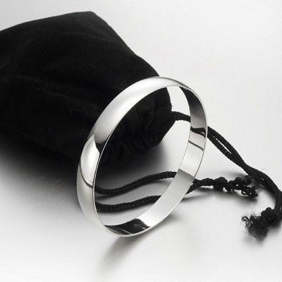 925 Sterling Silver Plated 10mm Plain Women's Bangle - USA Made-1