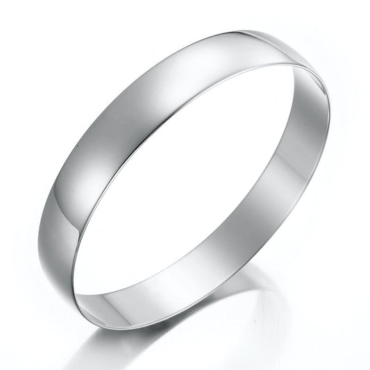 Extra Wide 925 Sterling Silver Plated Large Plain Bangle Women's - USA Made-0