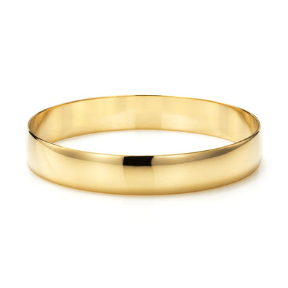 Extra Wide 18ct Heavy Yellow Gold Plated Large Plain Bangle Women's - USA Made-3