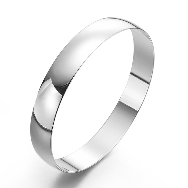 Extra Wide 925 Sterling Silver Plated 13mm Wide Plain Bangle - USA Made-0