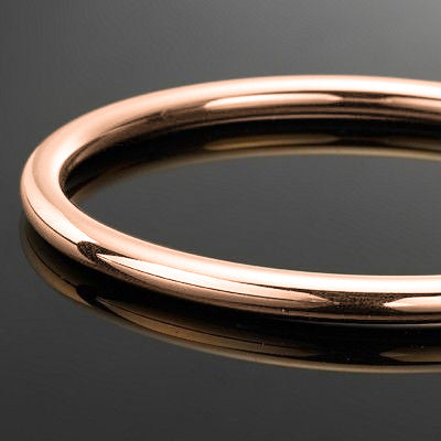 18ct Heavy Rose Gold Plated Classic Wide Solid Golf Bangle-2