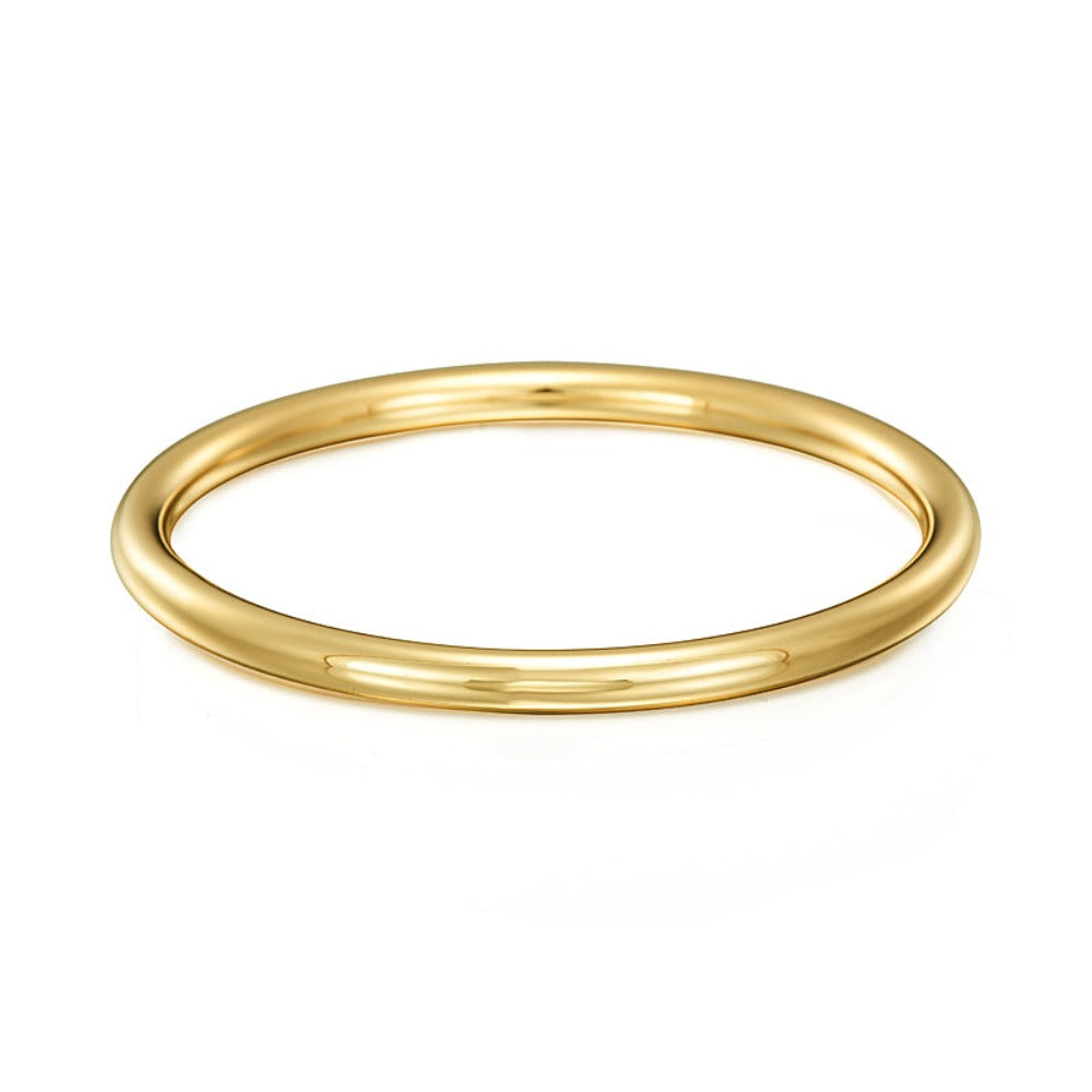 18ct Heavy Yellow Gold Plated Classic Solid Golf Bangle-0