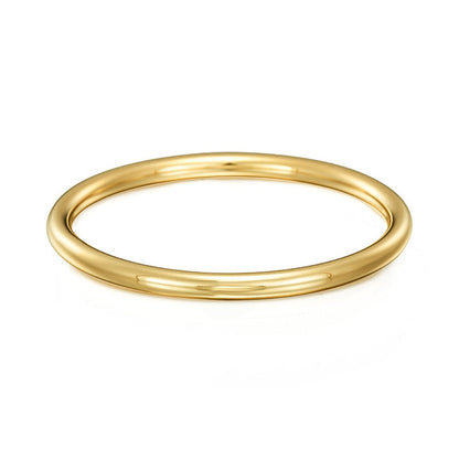 18ct Heavy Yellow Gold Plated Classic Solid Golf Bangle-0