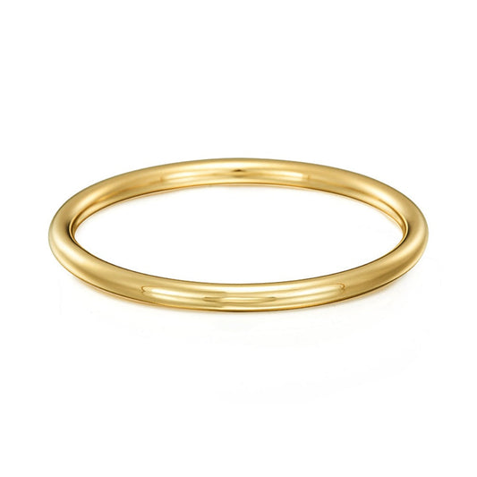 18ct Heavy Yellow Gold Plated Classic Solid Golf Bangle-0