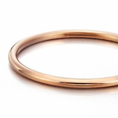 18ct Heavy Rose Gold Plated Classic Wide Solid Golf Bangle-3