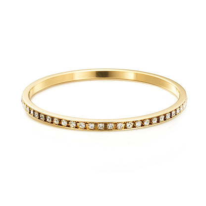 18ct Heavy Yellow Gold Plated Bangle Made with SWAROVSKI® Crystals-4