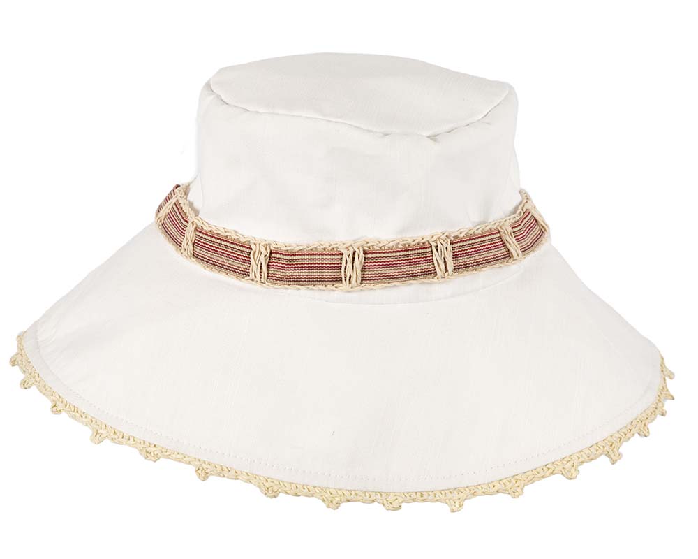 White ladies summer beach hat