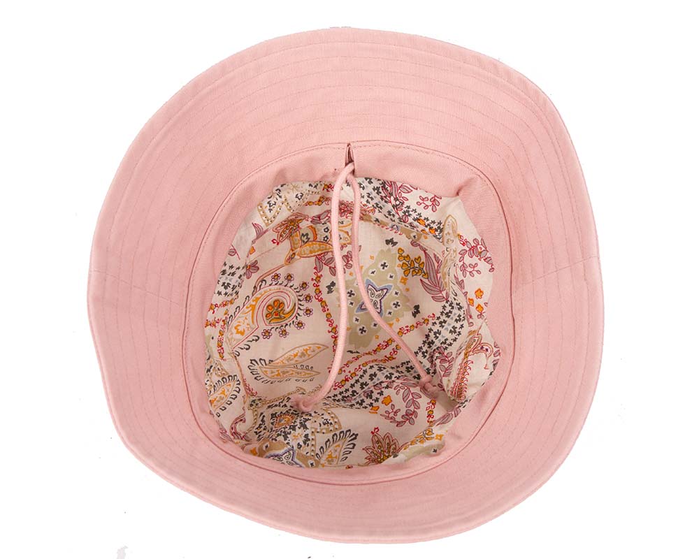 Pink ladies bucket summer beach hat with buckle
