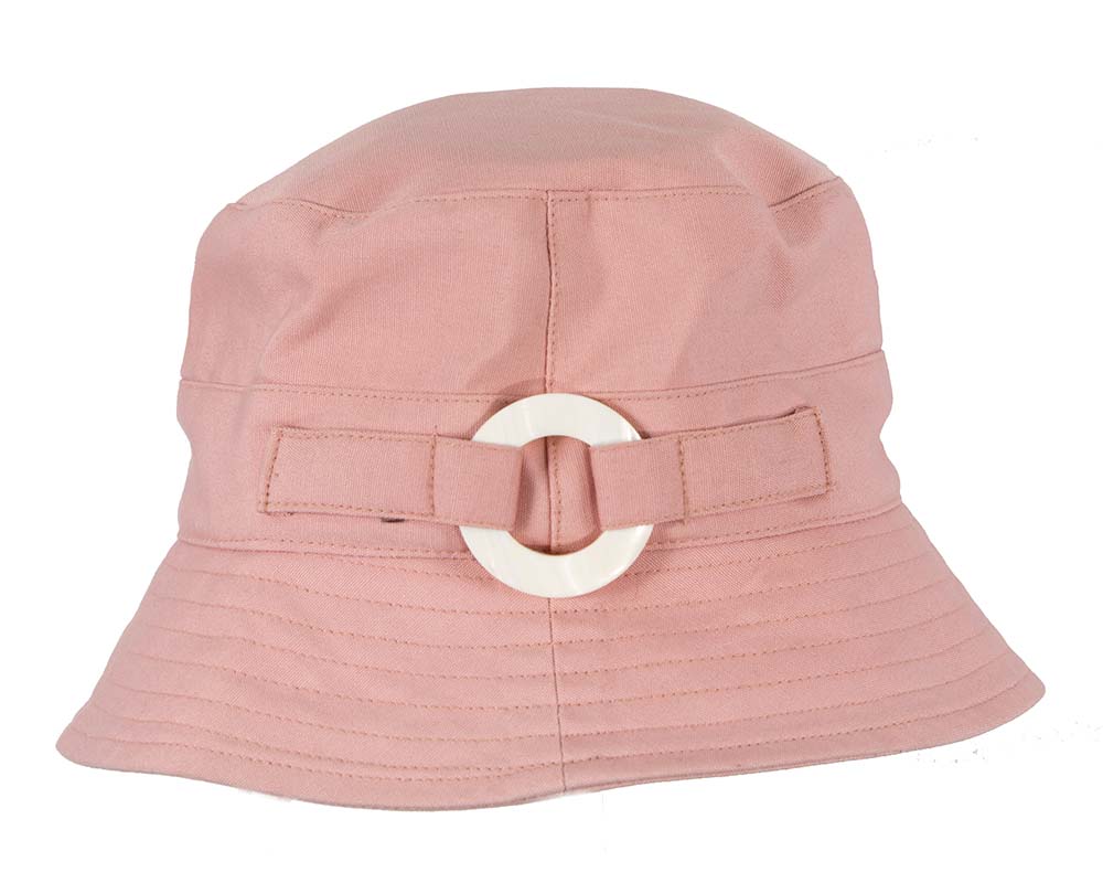 Pink ladies bucket summer beach hat with buckle