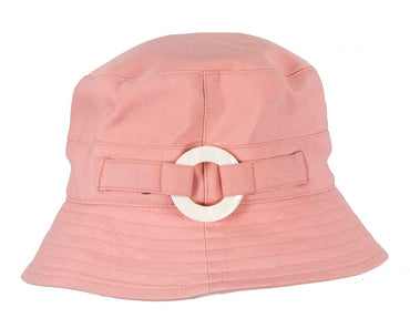 Pink ladies bucket summer beach hat with buckle