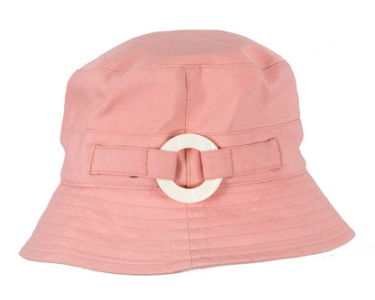 Pink ladies bucket summer beach hat with buckle