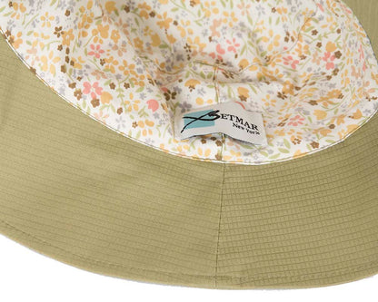Green ladies bucket summer beach hat-2
