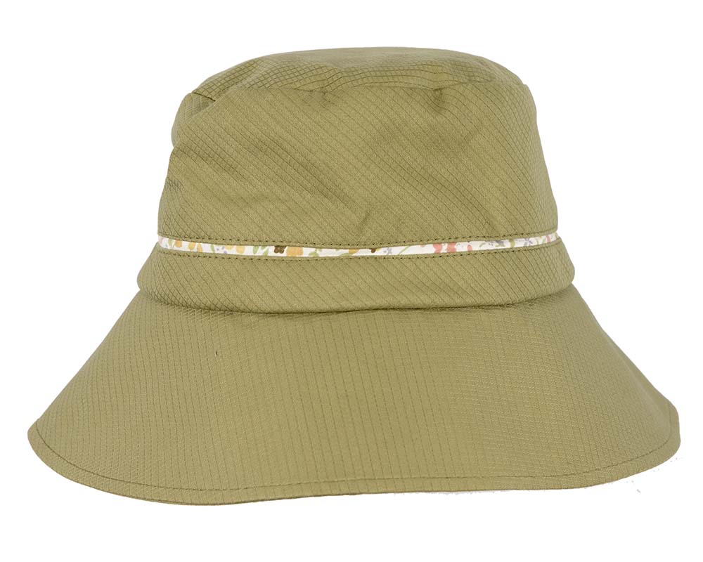 Green ladies bucket summer beach hat-1
