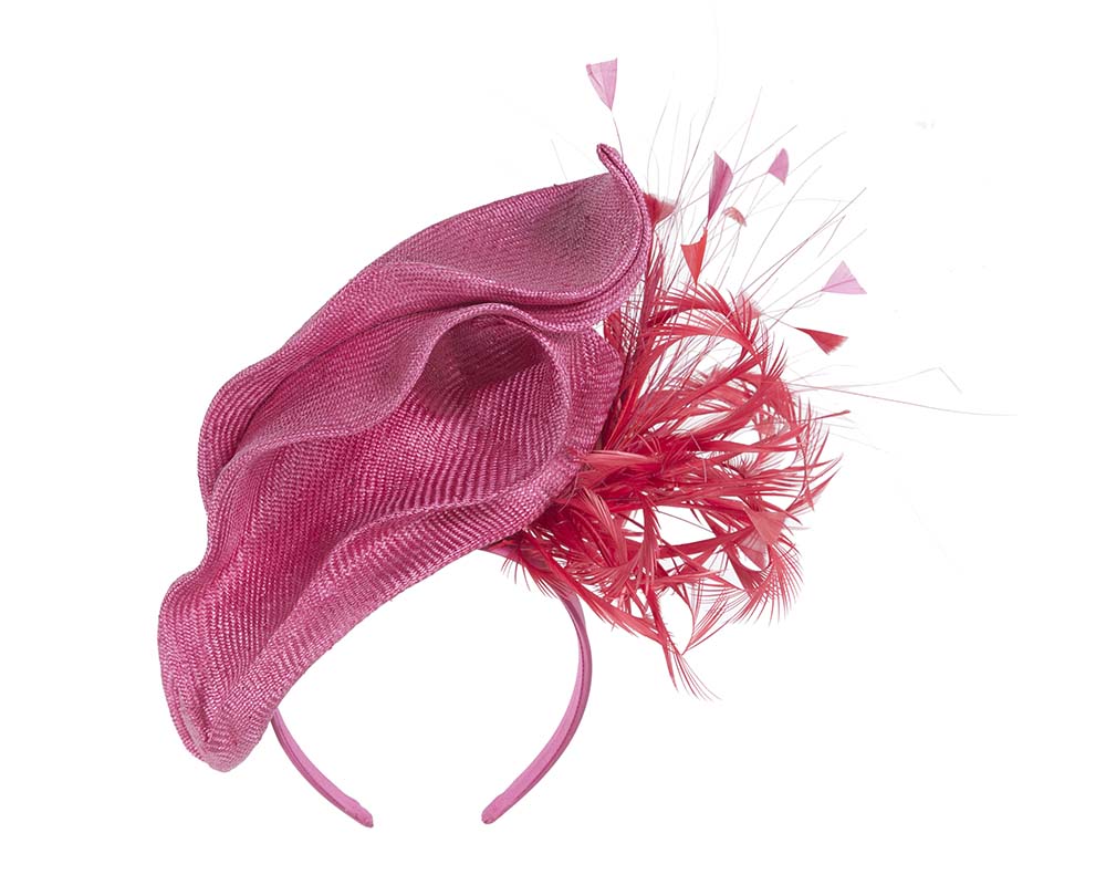 Exclusive fuchsia sculptured racing fascinator-4
