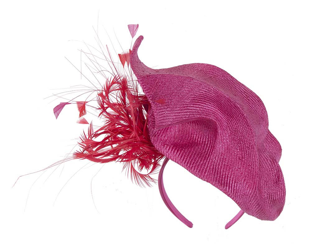 Exclusive fuchsia sculptured racing fascinator-3