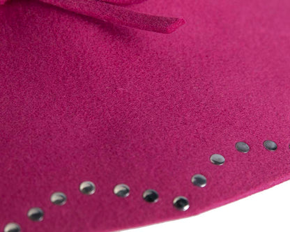 Wide brim fuchsia cloche hat by Cupids Millinery-4