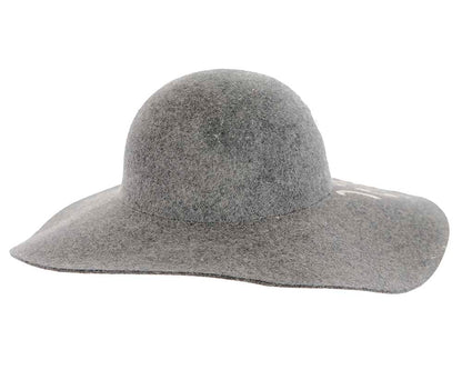 Wide brim charcoal winter cloche hat by Cupids Millinery Melbourne-4