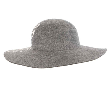 Wide brim charcoal winter cloche hat by Cupids Millinery Melbourne-1